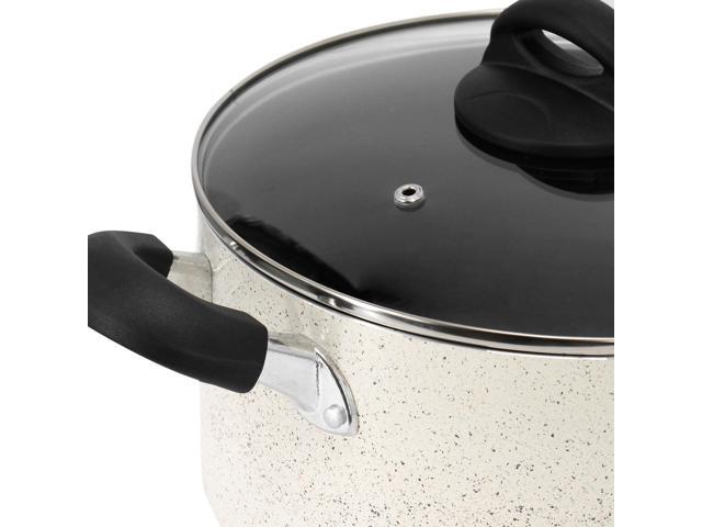 Oster Clairborne 6 Quart Aluminum Nonstick Dutch Oven with Lid in Sand