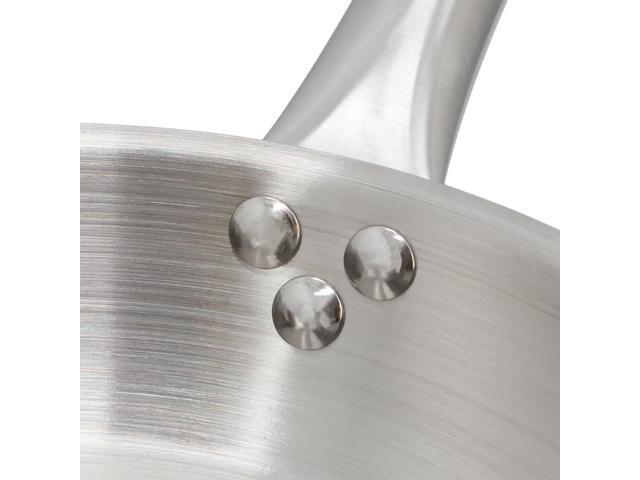 MegaChef Professional Kitchen 10 Inch Round Stainless Steel Fry Pan in Silver