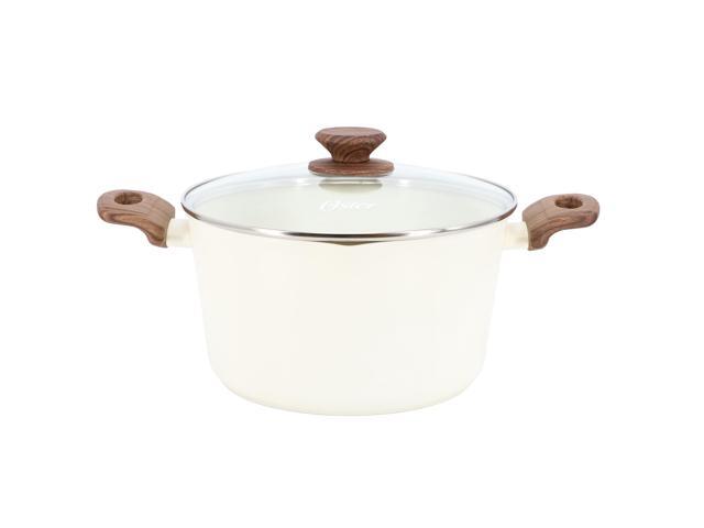 Oster Amberg Choice 4.7 Quart Cermic Nonstick Aluminum Dutch Oven with Lid in Linen