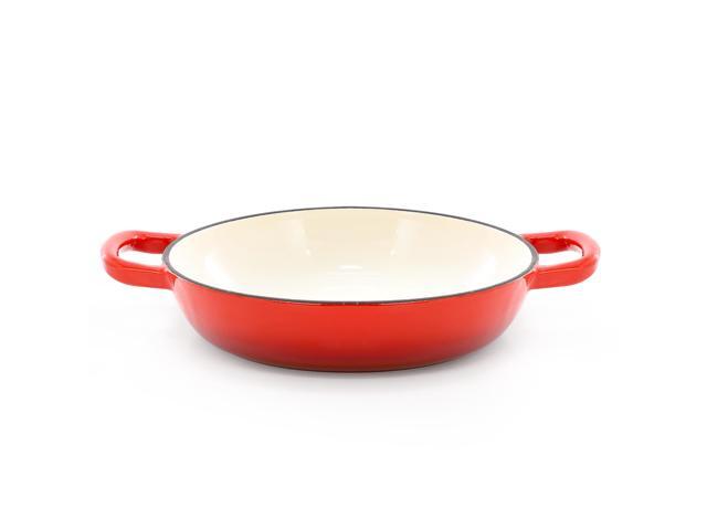 MegaChef 6 Quart Enameled Cast Iron Bread Pot in Red with Baking Mat