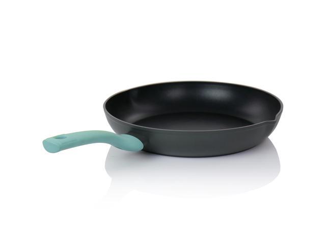 Oster Rigby 9.5 Inch Aluminum Nonstick Frying Pan in Blue with Pouring Spouts