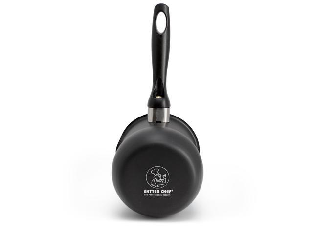 Better Chef 0.6 Quart Aluminum Nonstick Turkish Coffee Warmer in Black with Cool Touch Handle