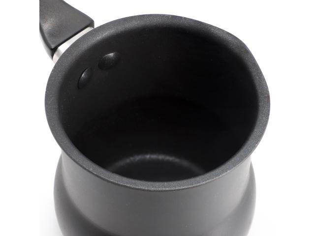 Better Chef 0.6 Quart Aluminum Nonstick Turkish Coffee Warmer in Black with Cool Touch Handle
