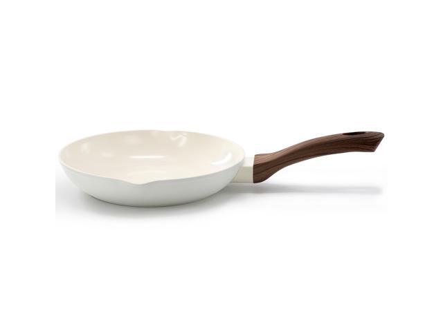 Oster Amberg Choice 9.5 Inch Ceramic Nonstick Forged Aluminum Frying Pan in Off-White