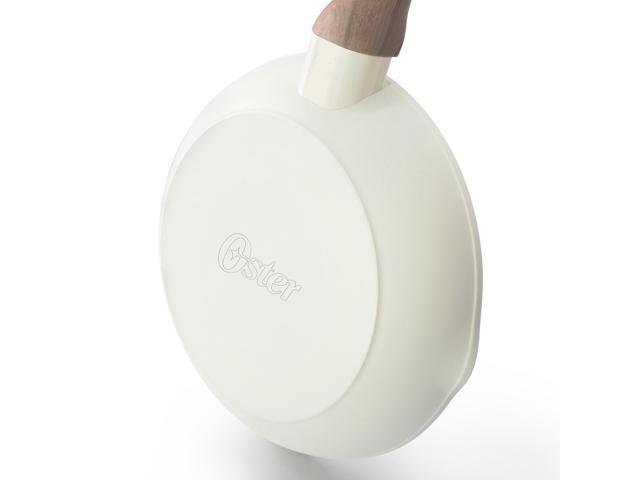 Oster Amberg Choice 9.5 Inch Ceramic Nonstick Forged Aluminum Frying Pan in Off-White