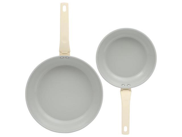 Gibson Home Barnsdall 2 Piece 8 Inch and 10 Inch Nonstick Aluminum Frying Pan Set in Linen