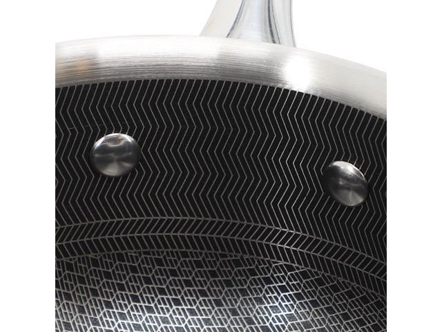 Oster Modessa 2.5 Quart Nonstick Triply Stainless Steel Saucepan and Lid with Honeycomb Design in Silver