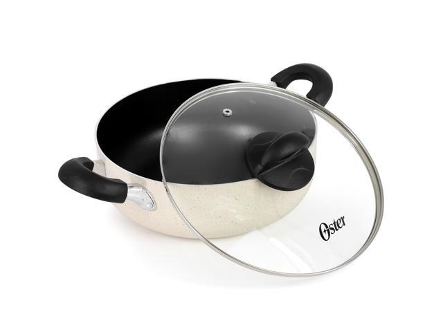 Oster Clairborne 3.6 Quart Nonstick Aluminum Caldero with Lid in Linen