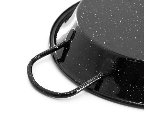 Oster Castillo 15 Inch Enameled Steel Paella Pan in Speckled Black