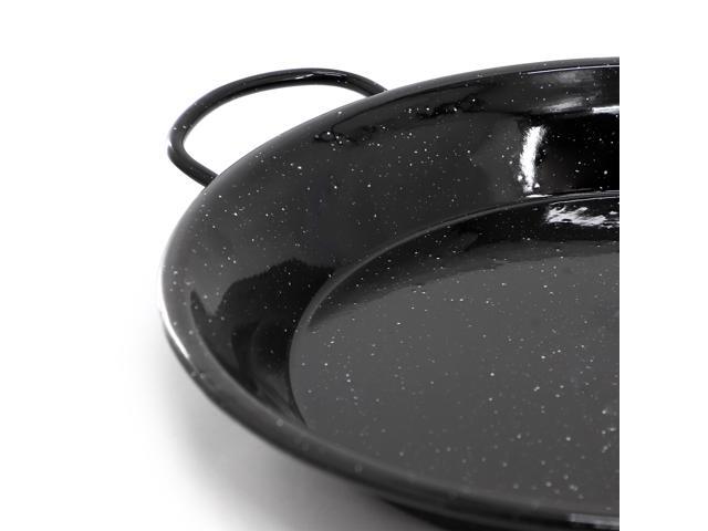 Oster Castillo 15 Inch Enameled Steel Paella Pan in Speckled Black