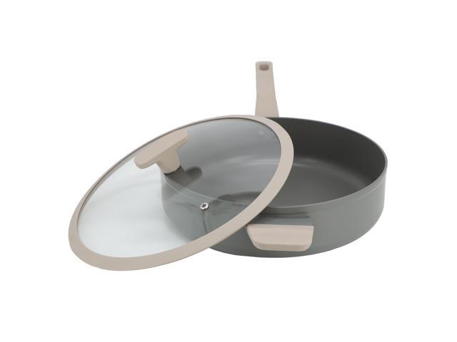 Oster Ambrose 4.5 Quart Nonstick Aluminum Saute Pan with Lid in Matte Grey