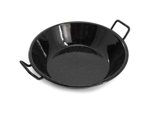 Oster Castillo 9.5 Inch Enameled Steel Paella Pan in Speckled Black