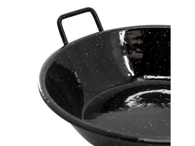 Oster Castillo 9.5 Inch Enameled Steel Paella Pan in Speckled Black