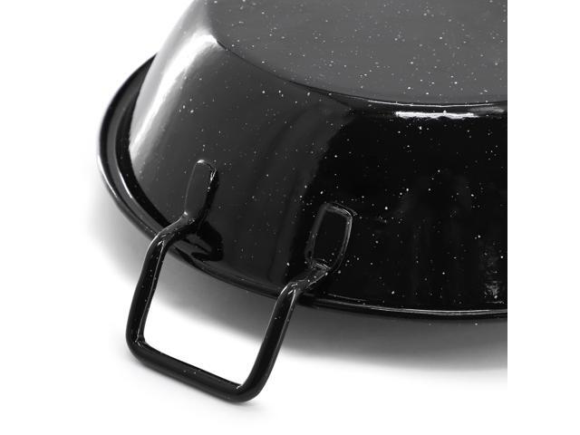 Oster Castillo 9.5 Inch Enameled Steel Paella Pan in Speckled Black