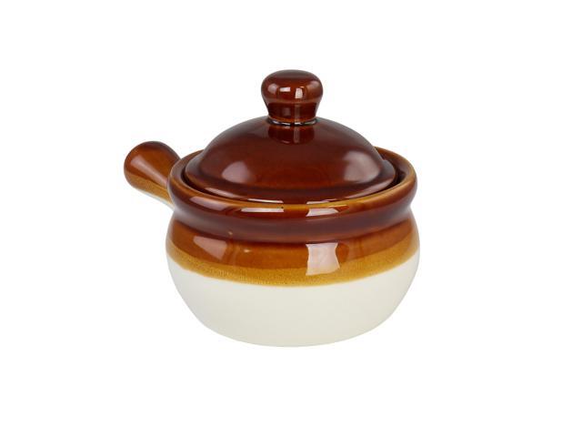 Elama 4 Piece Long Handle 15 Ounce French Onion Soup Bowl with Lid