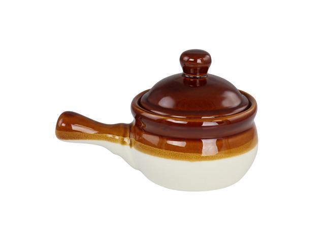 Elama 4 Piece Long Handle 15 Ounce French Onion Soup Bowl with Lid