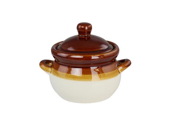 Elama 4 Piece Double Handle 15 Ounce French Onion Soup Bowl with Lid