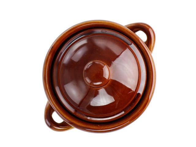 Elama 4 Piece Double Handle 15 Ounce French Onion Soup Bowl with Lid