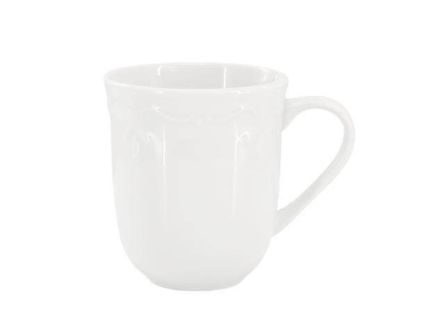 Elama Henryi 6 Piece 12 Ounce Porcelain Mug Set in White