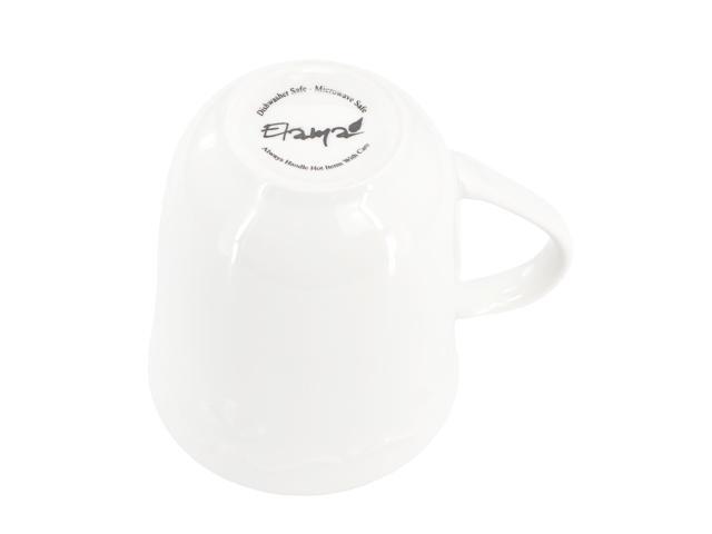 Elama Henryi 6 Piece 12 Ounce Porcelain Mug Set in White