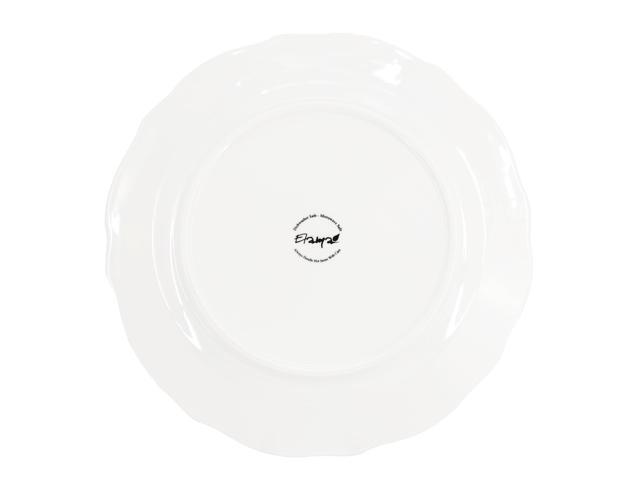 Elama Henryi 6 Piece 10.6 Inch Porcelain Dinner Plate Set in White