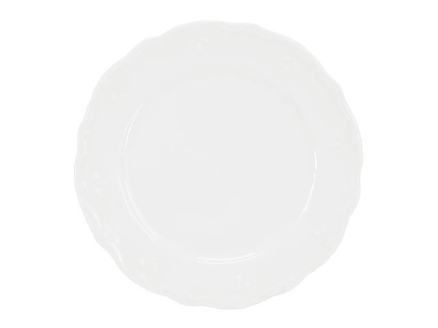 Elama Henryi 6 Piece 8.75 Inch Porcelain Salad Plate Set in White