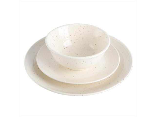 Gibson Elite Ramapo 12 Piece Stoneware Dinnerware Set in White Speckle