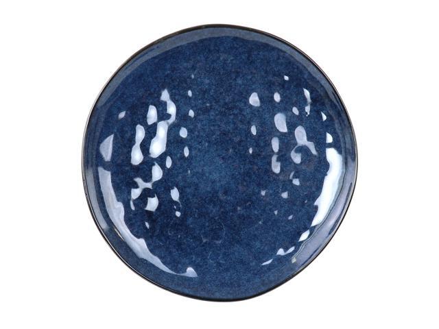 Elama Samara 12 Piece Stoneware Dinnerware Set in Blue