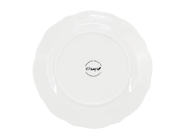 Elama Henryi 6 Piece 8.75 Inch Porcelain Salad Plate Set in White