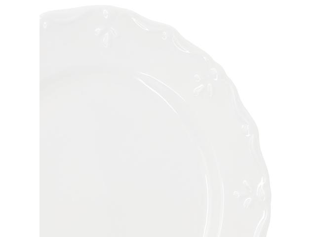 Elama Henryi 6 Piece 8.75 Inch Porcelain Salad Plate Set in White