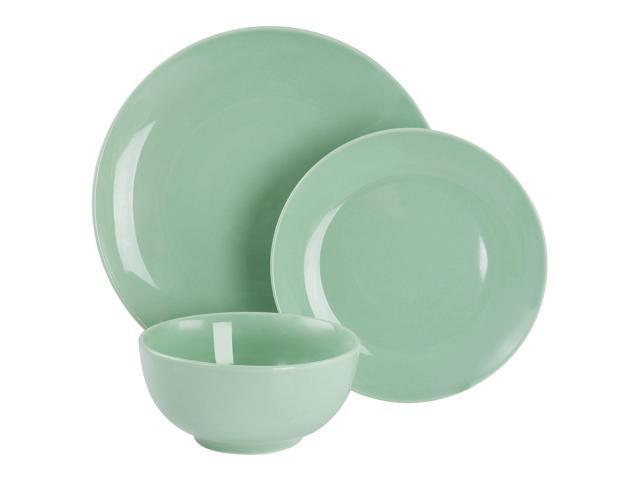 Elama Luna 18 Piece Porcelain Dinnerware Set in Mint