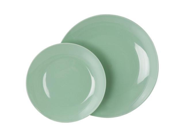 Elama Luna 18 Piece Porcelain Dinnerware Set in Mint