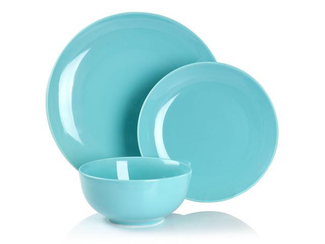 Elama Luna 18 Piece Porcelain Dinnerware Set in Blue