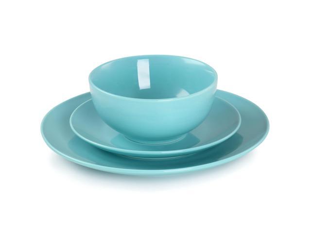 Elama Luna 18 Piece Porcelain Dinnerware Set in Blue