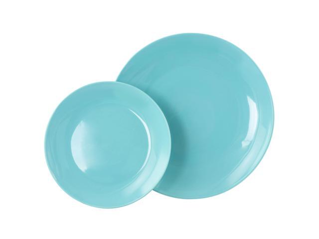 Elama Luna 18 Piece Porcelain Dinnerware Set in Blue