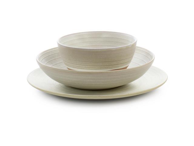 Gibson Elite 12 Piece Dreamweaver Round Earthenware Dinnerware Set in Matte White