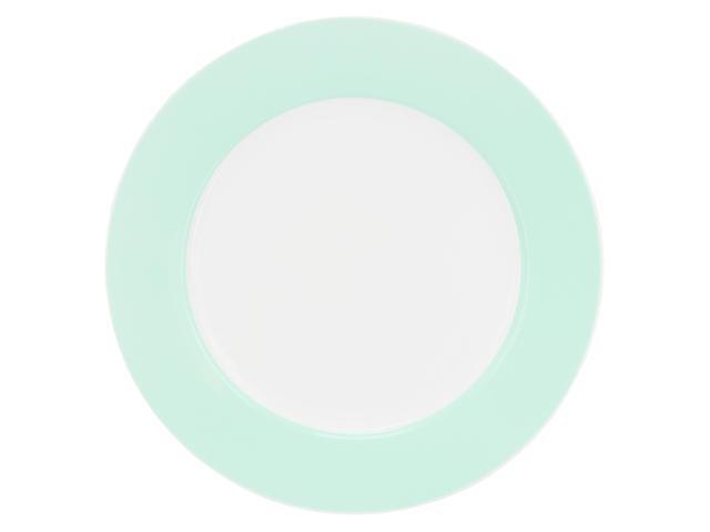 Martha Stewart 12 Piece Banded Fine Ceramic Dinnerware Set in Baby Blue