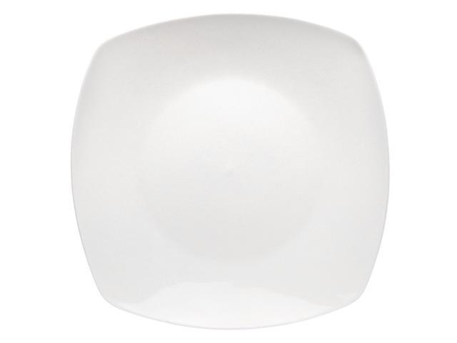 Elama 12 Piece Square Porcelain Large Dinner Plates in White