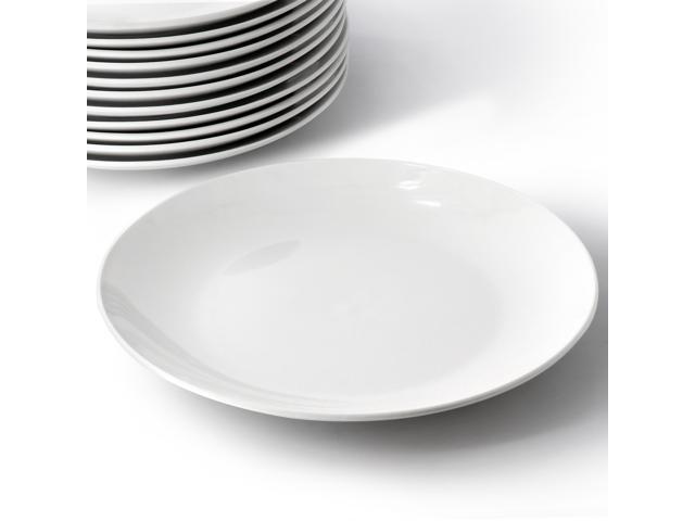 Elama Professional Kitchen 12 Piece Round Porcelain Salad Plate Set in White