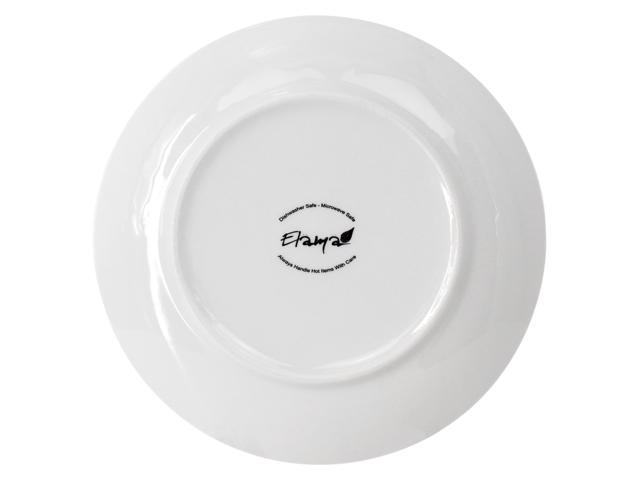 Elama Professional Kitchen 12 Piece Round Porcelain Salad Plate Set in White
