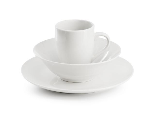 Gibson Home Wintercap 12 Piece Fine Ceramic Dinnerware Set in White