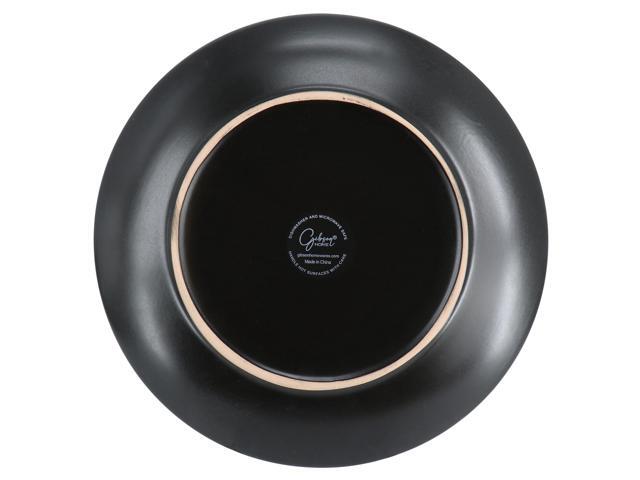 Gibson Home Everyday Plus 12 Piece Round Stoneware Dinnerware Set in Black
