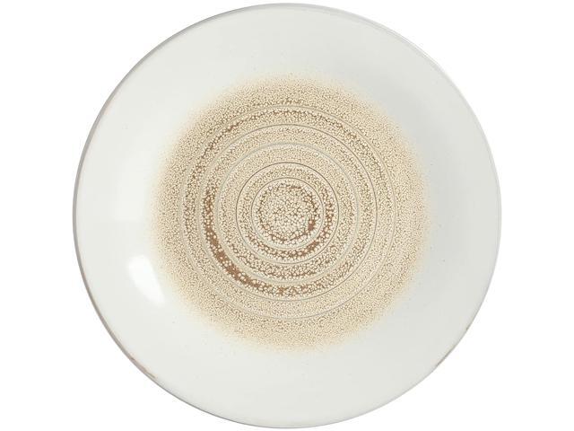 Gibson Elite Spiral Embossed 16 Piece Stoneware Dinnerware Set in Taupe