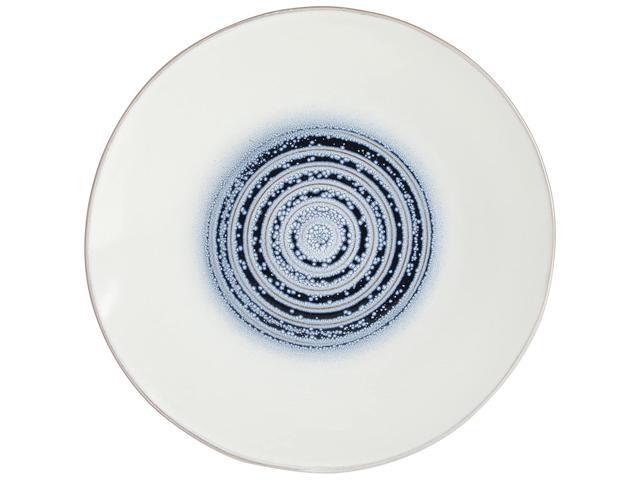 Gibson Elite Spiral Embossed 16 Piece Stoneware Dinnerware Set in Blue
