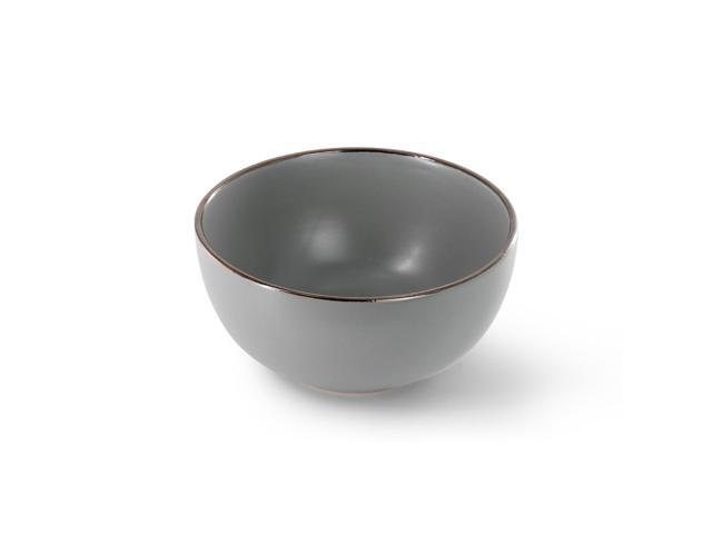Gibson Home Rockaway 16 Piece Gold Rimmed Dinnerware Set in Grey