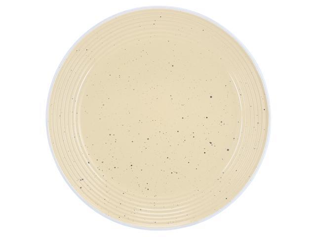 Elama Emilia 16 Piece Double Bowl Stoneware Dinnerware Set in Cream Yellow
