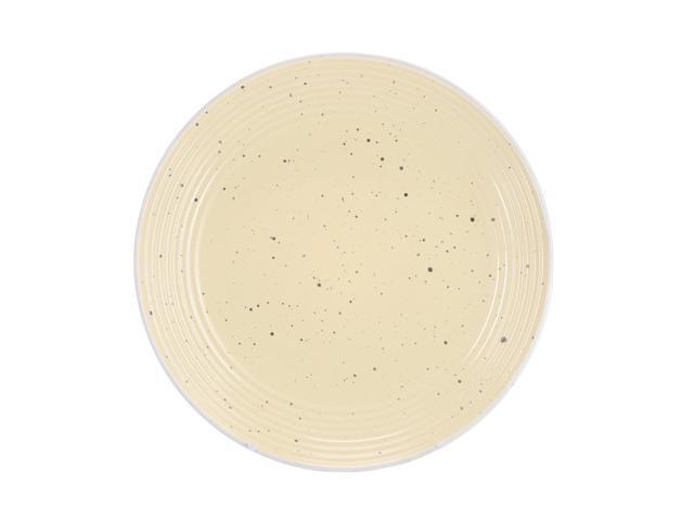 Elama Emilia 16 Piece Double Bowl Stoneware Dinnerware Set in Cream Yellow