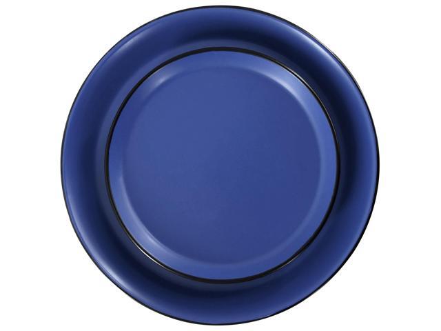 Elama Bacarra 16 Piece Stoneware Dinnerware Set in Two Tone Black and Blue