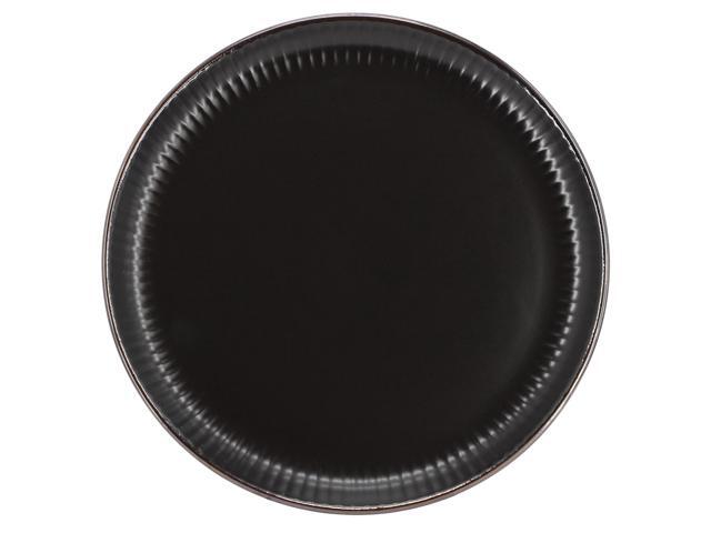 Elama Leo 16 Piece Stoneware Dinnerware Set In Black
