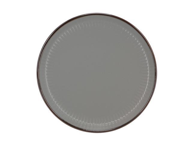 Elama Leo 16 Piece Stoneware Dinnerware Set In Dark Gray